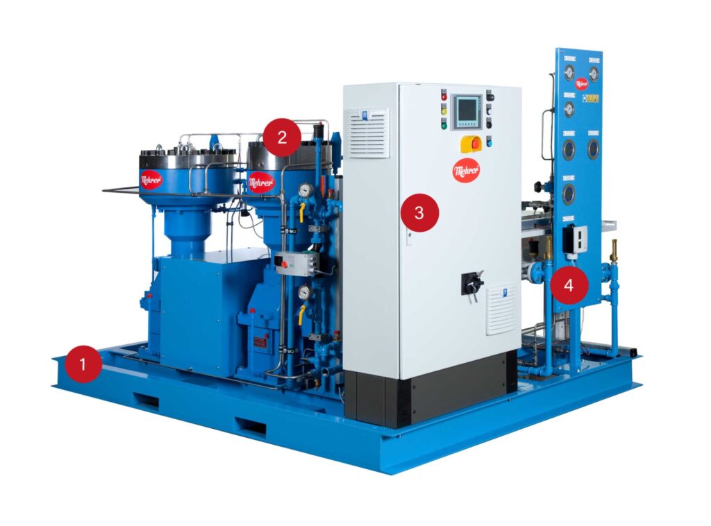 Oil-free argon helium compressor with diaphragm technology
